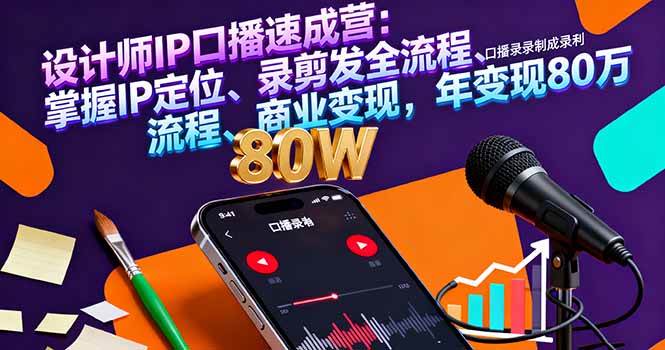 (10.12)设计师IP口播速成营：掌握IP定位、录剪发全流程、商业变现，年变现80万